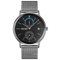 relógios de quartzo masculino para SKMEI 9182 prata cor de quartzo masculino relógio de pulso de malha de aço inoxidável